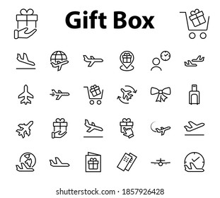 A simple set of airport related vector line icons. Contains badges such as departure, boarding, waiting time, boarding, find a place to travel tickets, and much more. Editable stroke. 48x48 pixels.