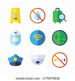 Simple Set Airport Vector Color Icons