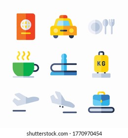 Simple Set Airport Vector Color Icons