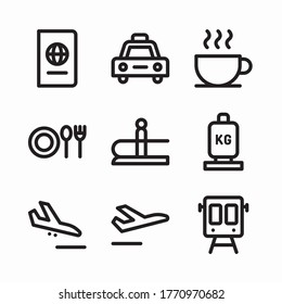 Simple Set Airport Vector line Icons