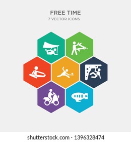 simple set of airship, quad, climb, badminton icons, contains such as icons workout, multitool, hang glider and more. 64x64 pixel perfect. infographics vector