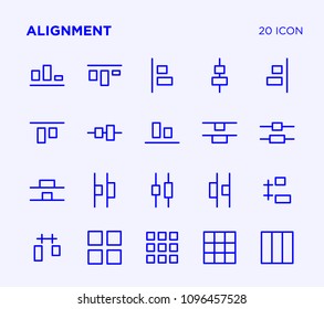 Simple set of alignment and sorting vector line icons
