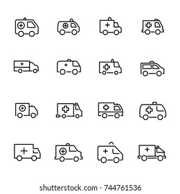Simple set of ambulance related outline icons. Elements for mobile concept and web apps. Thin line vector icons for website design and development, app development. Premium pack.