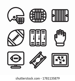 Simple Set American Football Vector line Icons
