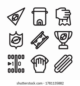 Simple Set American Football Vector line Icons
