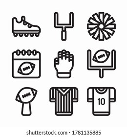 Simple Set American Football Vector line Icons
