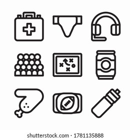 Simple Set American Football Vector line Icons
