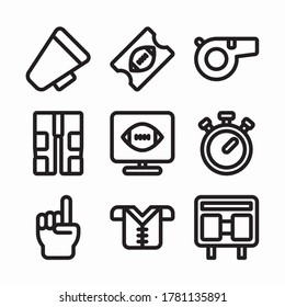 Simple Set American Football Vector line Icons
