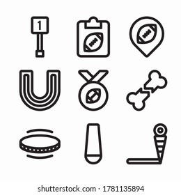 Simple Set American Football Vector line Icons
