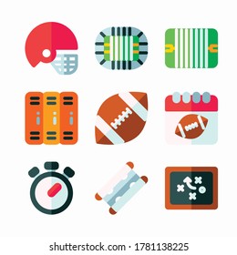 Simple Set American Football Vector Color Icons