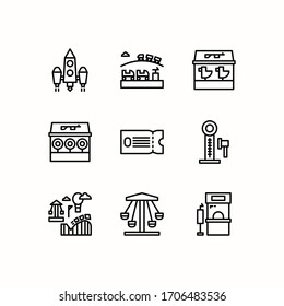 Simple Set of Amusement Park Related Vector Line Icons