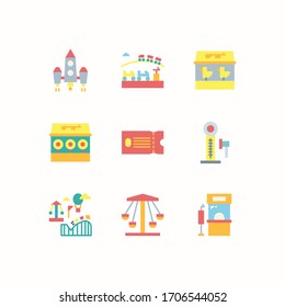 Simple Set of Amusement Park Related Vector Flat Icons