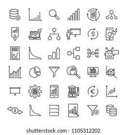 Simple set of analysis related outline icons. Elements for mobile concept and web apps. Thin line vector icons for website design and development, app development. Premium pack.