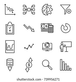 Simple set of analysis related outline icons. Elements for mobile concept and web apps. Thin line vector icons for website design and development, app development. Premium pack.