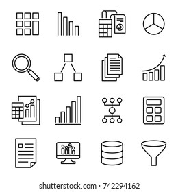 Simple set of analytic related outline icons. Elements for mobile concept and web apps. Thin line vector icons for website design and development, app development. Premium pack.