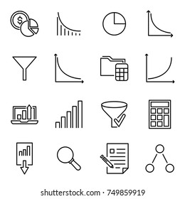 Simple set of analytic related outline icons. Elements for mobile concept and web apps. Thin line vector icons for website design and development, app development. Premium pack.