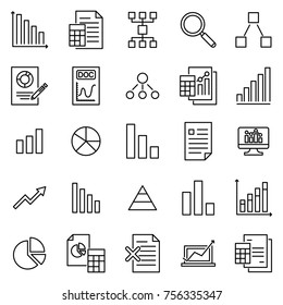 Simple set of analytic related outline icons. Elements for mobile concept and web apps. Thin line vector icons for website design and development, app development. Premium pack.