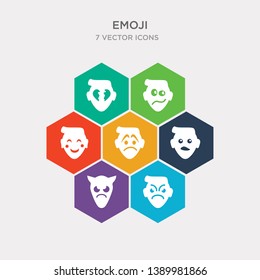 simple set of angry emoji, angry with horns emoji, anguished emoji, annoyed icons, contains such as icons blushing bo broken heart and more. 64x64 pixel perfect. infographics vector