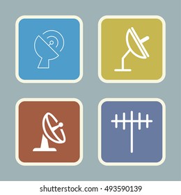 Simple Set of Antenna and Satellite Dish Related Vector Line Icons. Contains such Icons as Communication, Radio, Technology, Network.