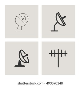 Simple Set of Antenna and Satellite Dish Related Vector Line Icons. Contains such Icons as Communication, Radio, Technology, Network.