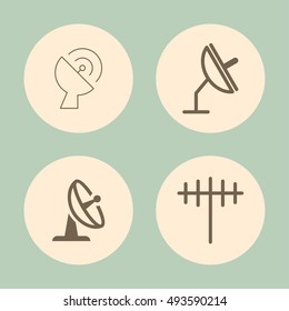 Simple Set of Antenna and Satellite Dish Related Vector Line Icons. Contains such Icons as Communication, Radio, Technology, Network.