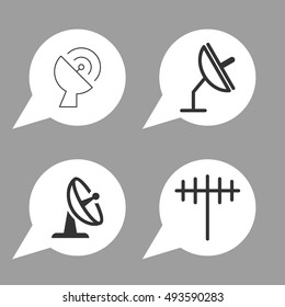 Simple Set of Antenna and Satellite Dish Related Vector Line Icons. Contains such Icons as Communication, Radio, Technology, Network.