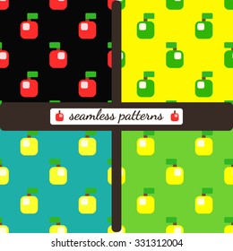 Simple set of apples  . Seamless pattern background.4 in 1.