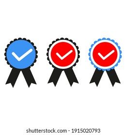 Simple Set Approval Check Icon, Illustrator
