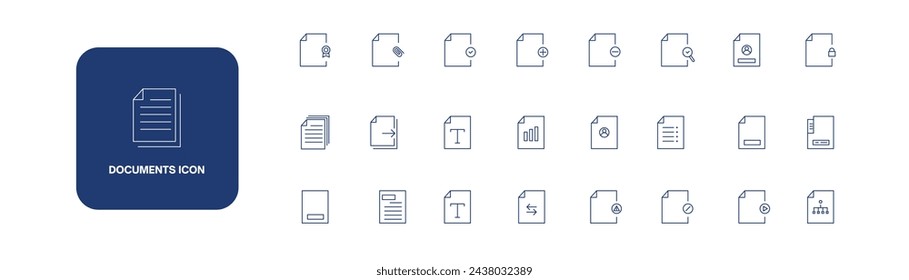 Simple Set of Approve Document Related Vector Line Icons. Contains such Icons as Protection Guarantee, Accepted Document icon set