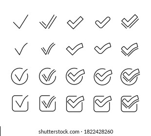 Simple set of approve related outline icons. Elements for mobile concept and web apps. Thin line vector icons for website design and development, app development. Premium pack.