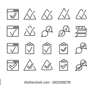 Simple set of approve related outline icons. Elements for mobile concept and web apps. Thin line vector icons for website design and development, app development. Premium pack.
