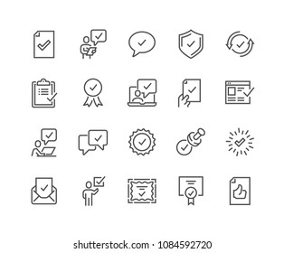 Simple Set of Approve Related Vector Line Icons. Contains such Icons as Inspector, Stamp, Check List and more.
Editable Stroke. 48x48 Pixel Perfect. - Shutterstock ID 1084592720