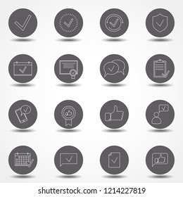 Simple Set of Approve Related Vector Line Icons. Contains such Icons as Thumbs up, Stamp, Check List and more. Thin line vector design for website design and development, app development.