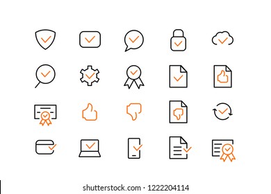 	
Simple Set of Approve Related Vector Line Icons. Contains such Icons as Inspector, Stamp, Check List and more. Editable Stroke. 48x48 Pixel Perfect.