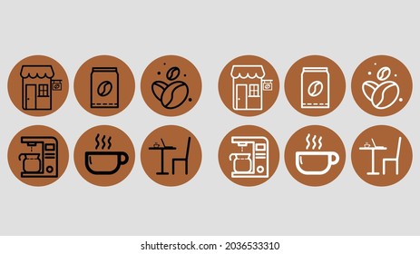 Simple Set of Approve Related Vector Line Icons. Contains icons related to coffee shop. Vector illustration.