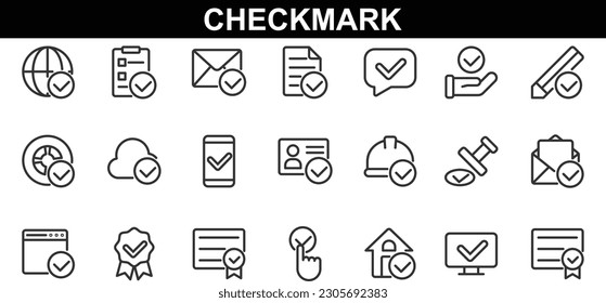 Simple Set of Approve Related Vector Line Icons. Contains such Icons as Inspector, Stamp, Check List and more. Editable Stroke.