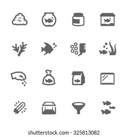 Simple Set of Aquarium Related Vector Icons for Your Design.