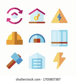 
Simple Set Architecture Construction Vector Color Icons