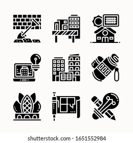 simple set Architecture Glyph icons Pack vector