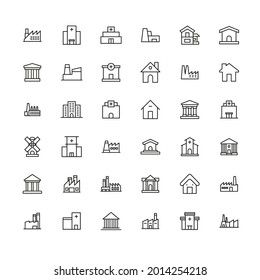 Simple set of architecture icons in trendy line style. Modern vector symbols, isolated on a white background. Linear pictogram pack. Line icons collection for web apps and mobile concept.