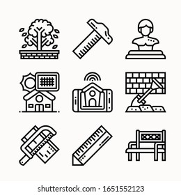 simple set Architecture Line icons Pack vector