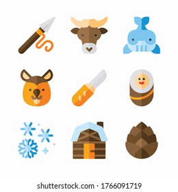 Simple set of arctic themed color vector icons.