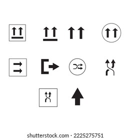 conjunto simple de iconos de flecha, dirección y avance.