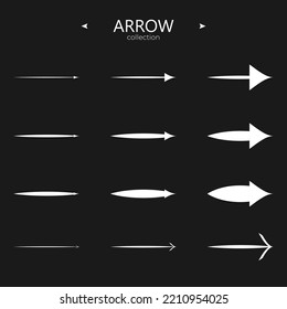 Simple set of arrow icons. Arrow symbol collection. Trendy style. For Apps. Vector illustration