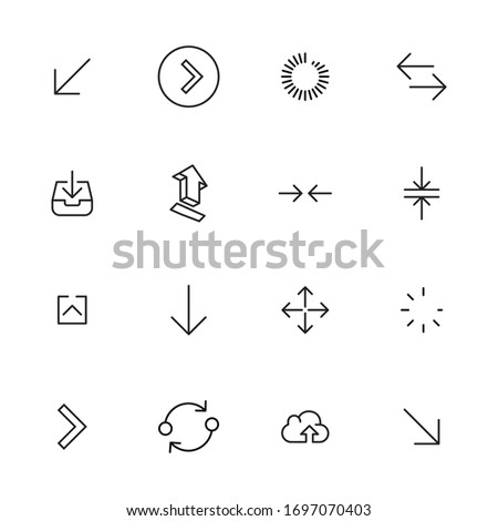 Simple set of arrow icons in trendy line style. Modern vector symbols, isolated on a white background. Linear pictogram pack. Line icons collection for web apps and mobile concept.