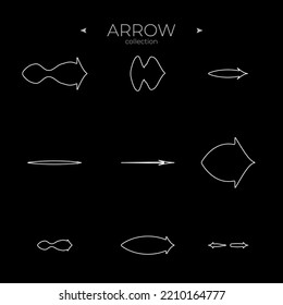 Simple set of arrow icons. Universal Arrow icon. Trendy line style. For Apps. Vector illustration