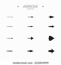Simple set of arrow icons. Universal Arrow icon. Thin line style. For Apps. Editable vector stroke