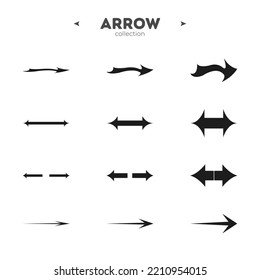 Simple set of arrow icons. Universal Arrow icon. Arrow basic UI elements. For Web Graphics. Vector illustration