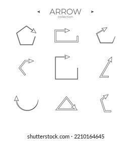 Conjunto simple de iconos de flecha. Conjunto de iconos vectoriales de flecha. Símbolos vectoriales modernos. Para usar en la interfaz de usuario web y móvil. Ilustración del vector
