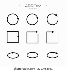 Simple set of arrow icons. Arrow vector icon set. Thin line style. Web symbols for web sites. Editable vector stroke